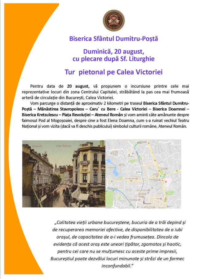 tur pietonal Calea Victoriei modificat