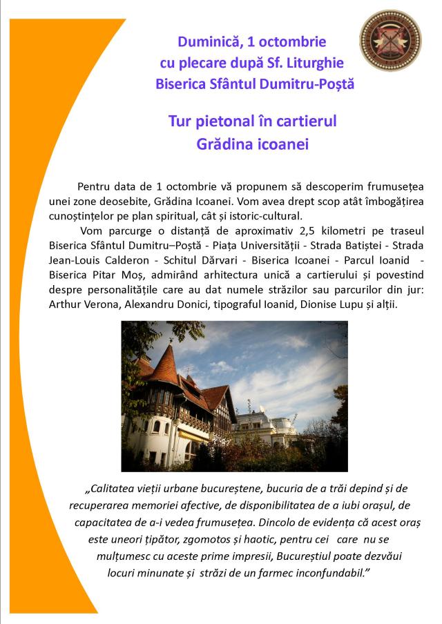 tur pietonal Gradina Icoanei